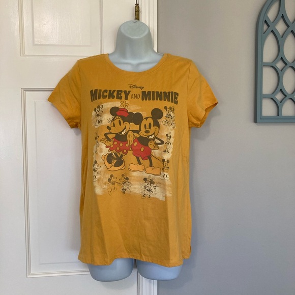Disney Tops - Disney Mickey and Minnie Short Sleeve Tee - Yellow